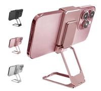 Genérico New Upgraded Back Clip Type 360 Folding Bracket,Adjustable Height and Angle, for Various of Smartphones (Pink)