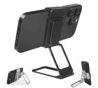 Genérico New Upgraded Back Clip Type 360 Folding Bracket, Back Clip Foldable Phone Holder, Metal Double Ring Square Phone Holder, for Various of Smartphones (Black,1 Pcs)