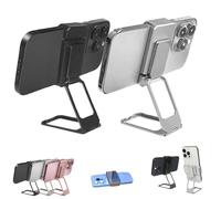 Genérico New Upgraded Back Clip Type 360° Folding Bracket, Metal Double Ring Square Phone Holder,Back Clip Foldable Phone Holder, 360° Adjustable Cell Stands All Types Smartphones (2pcs3)