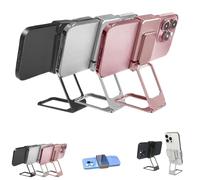 Genérico New Upgraded Back Clip Type 360° Folding Bracket, Metal Double Ring Square Phone Holder,Back Clip Foldable Phone Holder, 360° Adjustable Cell Stands All Types Smartphones (3pcs)