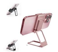 Genérico New Upgraded Back Clip Type 360 Folding Bracket, Travel Cell Phone Stand, Back Clip Foldable For Phone Back Grip Compatible with All Types Smartphones(Powder)