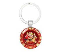 Genérico New Year Keychain | 2026 Chinese Success Good Luck | 2D God of Wealth Backpack Keychain,for Car Office Travel Holiday Celebration Family Workers Driver Collectors Party Favors