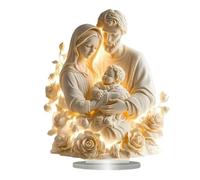 Genérico Newborn Flat Christmas Scene Desktop Decoration, 2D Figurine Nativity Scene, Festive Home Decor Piece for Christmas, for Home, Church, Christian Holiday (1PCS-H)