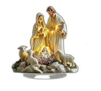 Genérico Newborn Flat Christmas Scene Desktop Decoration, 2D Figurine Nativity Scene, Festive Home Decor Piece for Christmas, for Home, Church, Christian Holiday (1PCS-D)