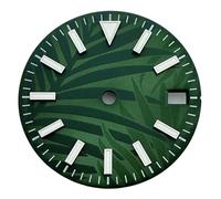 Genérico NH35 28,5mm Esfera estéril Verde Luminosa Adecuada Ajuste NH35/NH36/NH38/NH70 Movimiento DIY Reloj Mejorado(Verde)