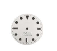 Genérico NH35 Esfera de Agua 28,5 mm Impresa 660 pies S Dial Accesorios Reloj mecánico Sub esferas con luz Verde for Movimiento(White Black-S Logo)