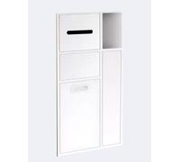 Genérico Nicho de baño de Acero Inoxidable | Papelera Oculta y Cubo de Basura Integrado | Estante de Pared Empotrado Impermeable for Ducha, Inodoro y tocador(Natural)