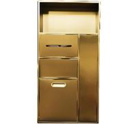 Genérico Nicho de Ducha de Acero Inoxidable 304 - Estantes de baño empotrados e Impermeables, Soporte Dorado para Papel higiénico y Estante para cepillos, Ideal para Dormitorio, Oficina y Cocina - 40