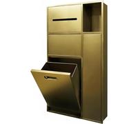 Genérico Nicho de Ducha de Acero Inoxidable con Armario de Almacenamiento y Soporte para escobilla de baño, Color Dorado, 40x67x14cm - Ideal para baños, hoteles y Espacios públicos, diseño Duradero y