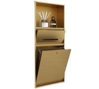 Genérico Nicho de Ducha de Acero Inoxidable Dorado, Estante de Pared Empotrado Impermeable para champú, artículos de tocador y Papel higiénico, Organizador Elegante para baño, Cocina y Sala de Estar