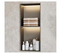Genérico Nicho de Ducha Empotrado de Acero Inoxidable, Estante de baño Impermeable para Montaje en Pared, nicho de Pared Moderno de Acero Inoxidable con luz LED - Estante de Ducha Impermeable para al