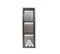 Genérico Nicho de Ducha Empotrado de Acero Inoxidable Impermeable para baño, Estante de Pared, Estante Empotrado Nich-e: nicho de Pared de Acero Inoxidable para baño con LED, Estante de Ducha de Alma