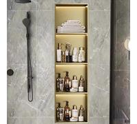 Genérico Nicho de Ducha LED de Acero Inoxidable - Armario de Pared de 2 Niveles para baño, no Requiere Azulejos, instalación sobre encimera, Elegante Acabado Gris, Estante de Ducha de 28 x 12,5 x 70