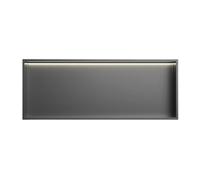 Genérico Nicho Empotrado de Acero Inoxidable para Ducha con iluminación LED, no Requiere Azulejos, solución Moderna de Almacenamiento para el baño (Gris, 92x32x12,5 cm)