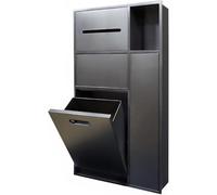 Genérico Nicho Empotrado de Acero Inoxidable para Ducha y portarrollos de Papel higiénico, Cubo de Basura Integrado y Organizador de estantes para Cocina, Sala de Estar y Dormitorio - Gris 40x67x14cm