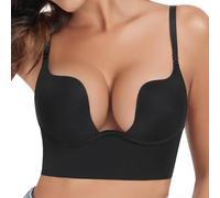 Genérico Night Bra Sujetador De Noche Sujetador sin Espalda con Escote en U Sujetadores de Corte bajo con Relleno en V Profundo para brindar Soporte Sujetadores Y Bragas