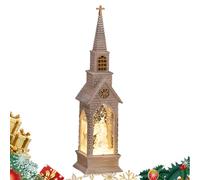 Genérico Night Light - House Shape Desktop Ornament | Resin Crafted Santa Snowman Tree Design, Battery Powered Decorative Accent, Seasonal Aesthetic Gift Piece, for Bedroom, Home, Families