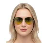 Genérico Night Vision Glasses | Metal Frame Glasses | Safety Glass - 5.63 Inch Polarized Yellow Safeties Eyewear with Glare Cut for Driving Nights Day Commuting Travel Men Women Car Road Use
