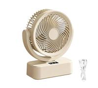 Genérico Nightstand Fan | 6-Speed Oscillating Rechargeable Wall,Battery Operated Office Desk Fan | Home Bedroom Living Room Kitchen Office Dorm Apartment Camping Travel Outdoor