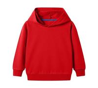 Genérico Niña/Niños, /Niñas, Primavera/, con capucha, mangas largas, de un solo color, sudadera, para el día a día, la escuela, ropa deportiva para niños 140, rojo, 2-3 años