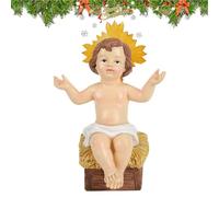 Genérico Niño Jesús | Figura luminosa infantil Jesús de resina con iluminación, pieza de colección cristiana para guardería decoración iglesia oficina fiestas creyentes Navidad