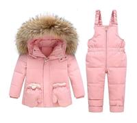 Genérico Niño Traje de Nieve Invierno Bebé Chaquetas Abrigo con Capucha Nieve Pantalones Impermeable Niñas Niños Traje Esquí Conjunto