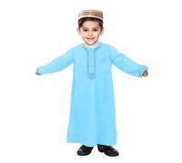 Genérico Niños Musulmanes Jubba Thobe, Islámico Abaya Thobe,Vestido de Oración Manga Larga para Niñas Kurta Dishdasha Eid Ropa