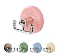 Genérico No-Drill Suction Cup Hooks for Glass Doors, Wood Grain Hanger for Wreaths, Coats & Hats with Strong Adhesion, Easy Repositioning and Quick Installation (Pink,1PCS)