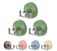Genérico No-Drill Suction Cup Hooks for Glass Doors, Wood Grain Hanger for Wreaths, Coats & Hats with Strong Adhesion, Easy Repositioning and Quick Installation (Green,3PCS)