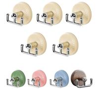 Genérico No-Drill Suction Cup Hooks for Glass Doors, Wood Grain Hanger for Wreaths, Coats & Hats with Strong Adhesion, Easy Repositioning and Quick Installation (White,5PCS)