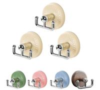 Genérico No-Drill Suction Cup Hooks for Glass Doors, Wood Grain Hanger for Wreaths, Coats & Hats with Strong Adhesion, Easy Repositioning and Quick Installation (White,3PCS)