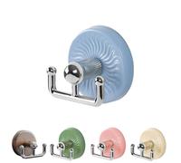 Genérico No-Drill Suction Cup Hooks for Glass Doors, Wood Grain Hanger for Wreaths, Coats & Hats with Strong Adhesion, Easy Repositioning and Quick Installation (Blue,1PCS)