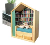 Genérico ño Estante De Libros: Estante Innovador En Miniatura, Reducción del Estrés | Exhibición De Libros En Miniatura con Diseño De Escenas, Estantería Compacta De Juguetes para Coleccionar