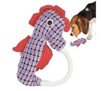 Genérico No Stuffing Dog Toys, Sea Animal Squeaker Plush, Interactive Training Toy with Crinkle Paper and Cotton Rope, Long Lasting Play Toy For Chewing, Tugging, 7.48x9.84 Inches