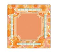 Genérico Non Slip Mahjong Mat - 31.5x31.5 Inch Noise Reducing Tablecloth, Retro Tropical Plant Design Cover | Game Board for Poker Dominoes Cards, Durable Tile Living Room Party