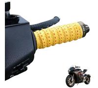 Genérico Non-Slip Soft Silicone Grip Tape for Motorcycle Handlebars, Wrap-Around Dirt Bike Grips, Anti-Slip Motorcycle Handlebar Grips with Air Vent Holes (Yellow,1 Pair)