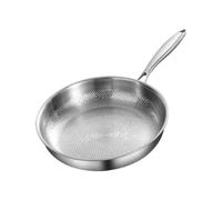 Genérico Non Stick Frying Pan - Stainless Steel Hammer Texture Skillet, No Coating Sauté Cook Pan, Induction Ready Cooking, High Heat Steak | For Searing Steak Sauteing Stove Home Kitchen Cooking