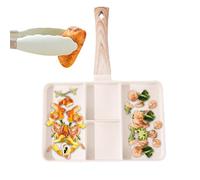 Genérico Nonstick Divided Grill - Mini Skillet with Heat-Resistant Handle, Sectioned Pancake & Breakfast | Portable Versatile for Eggs, Bacon, Sausages, Cooking, Grilling, Kitchen Use