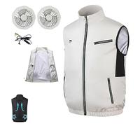 Genérico Noraui Storm Fan Jacket, Jacket Fans Vest for Men With Two Fans, for Hot Weather Stay Cool Men Women (Beige,3XL)