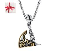 Genérico Nordic Hatchet Pendant Necklace,Stainless Steel Hatchet Shaped Necklace,Vintage Punk Stylish Pendant Jewelry for Men Women