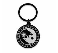 Genérico Nórdico Vikingo Mito Lobo Gigante Llavero Hombres Hip Hop Accesorios Punk Joyería