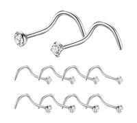 Genérico Nose Stud - 10 Pieces Nose Piercing Jewellery Kit, Nasal Jewelry Stud Packs | minimalistt Piercing Nasal Pins, Studs Collection Daily Wear Multipiece Ornament Fashion Bundle For Piercingss