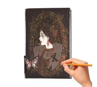 Genérico Notebook vintage, cuaderno estético,Estampado gótico Estampado caliente Hermosa ilustración Retro Manual | Vintage Diary for Writing, Notebooks de revistas - Ideal para mujeres, 256 páginas