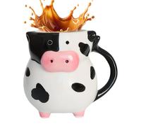 Genérico Novedad tazadeVaca - tazaGrande de 585 ml, tazadecafé de cerámica Antideslizante, Linda tazaDivertida con patrón de 3D | tazadecafé para bebidas de chocolate, bebidas, familiares, amigos,