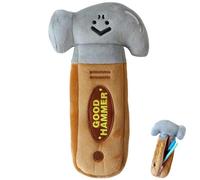 Genérico Novelty 3D Plush Spanner Hammer Theme Pencil Case, Zipper Closure Stationery Storage Bag, Cute Soft Makeup Pouch & Office Storage Holder, School Supplies for Girls & Boys (Brown)