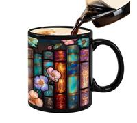 Genérico Novelty Bookshelf Cup, Stylish Ceramic Mug, Drinkware with Handle, Coffee Mug for Reading Lovers, Beverage Cup with Design, Cute Mugs for Kitchen and Restaurant Use
