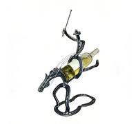 Genérico Novelty Bottle Stand - Small Iron Wine Holder Ideal Decorative Display | Sturdy Non Skid Construction Featuring Artistic Shape Plus Portable Countertop Rack Intended Kitchen Dining Room