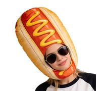 Genérico Novelty Hot Dog Hat, Food Costume Party Headwear, Fun Dress Up Accessories with Soft Lightweight Fabric Design, Wearable Prop System, Humorous Character Hat, Festival Outfit for Carnival
