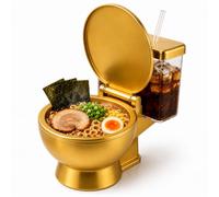 Genérico Novelty Toilet Shaped Ramen Bowl Set With Built-In Drink Cup & Straw, Reusable Toilet Ramen Bowl And Drink, for Instant Noodles, Soup, Snacks, Compact, Unique Gag Gift for Food Lovers (1PCS)