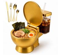 Genérico Novelty Toilet Shaped Ramen Bowl Set With Built-In Drink Cup & Straw, Reusable Toilet Ramen Bowl And Drink, for Instant Noodles, Soup, Snacks, Compact, Unique Gag Gift for Food Lovers (1SET)